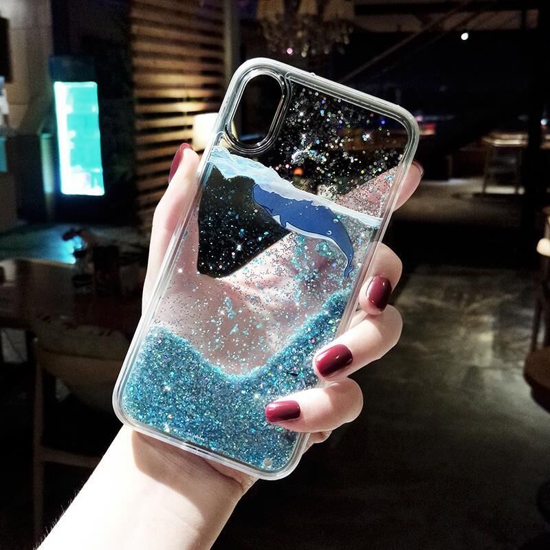 Whale Quicksand iPhone Case – Anti-Fall & Creative