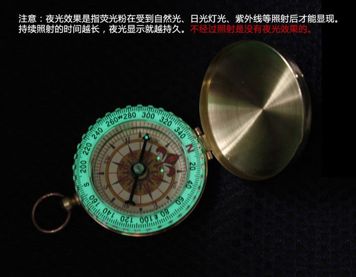 G50 Pure Copper Luminous Compass Keychain – Flip Cover