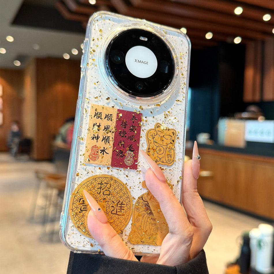 Huawei Mate 80 Gold Foil New Year Protective Case