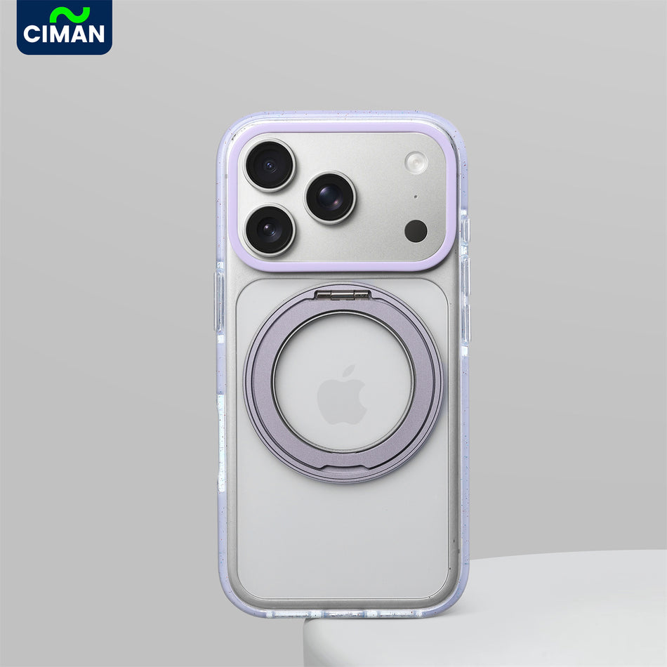 iPhone 17 Pro Max Rotating Stand Purple Case