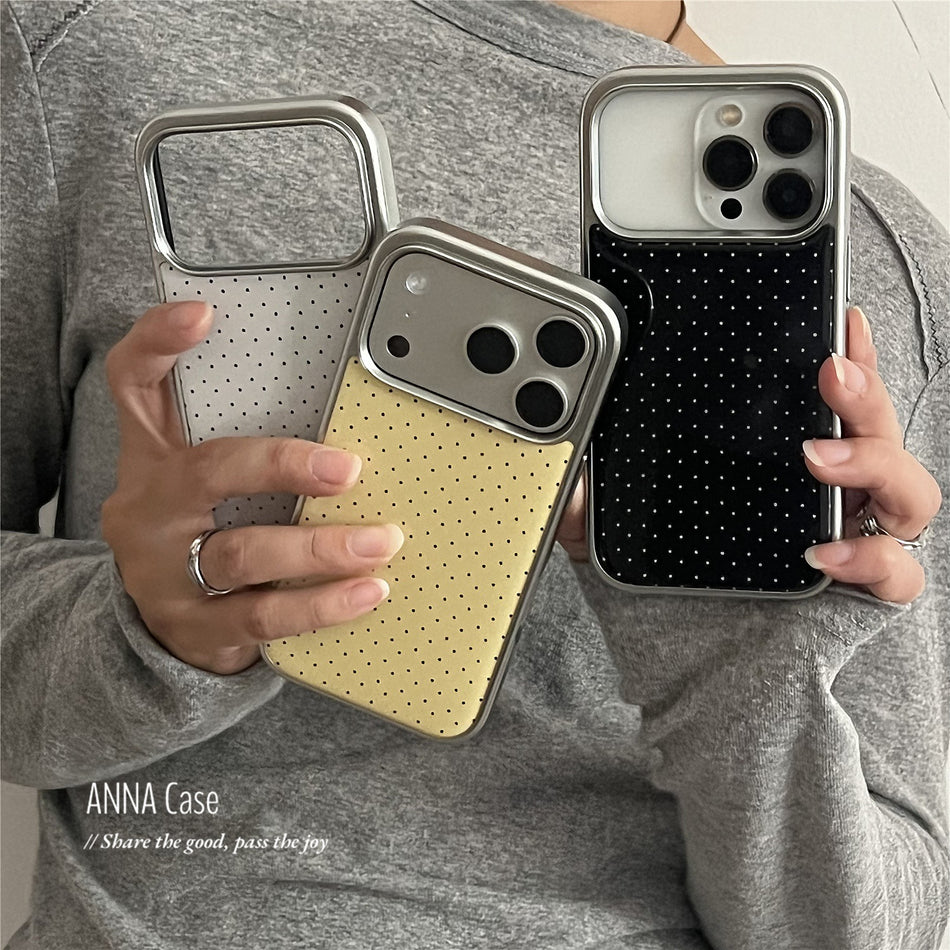 iPhone 17 Pro Max Silver Edge Wave Dot Case