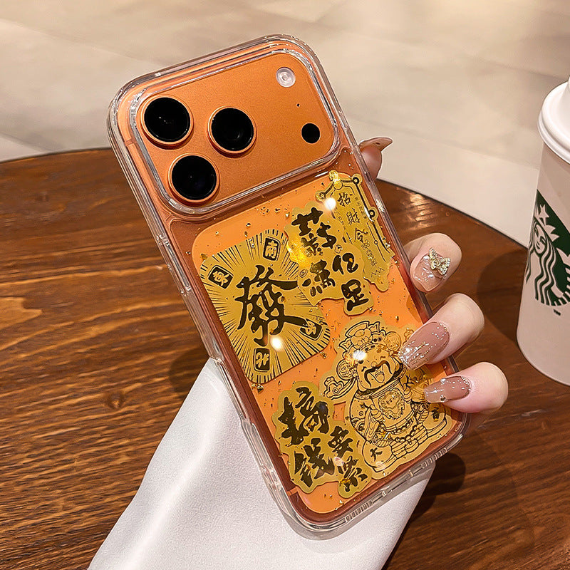iPhone 17 Pro Max Gold Foil Lucky Transparent Case