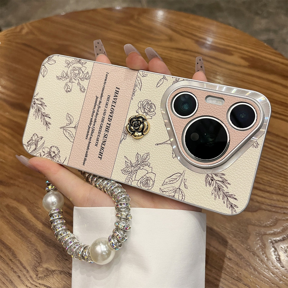 Huawei Pura 80 Pro+ Camellia Leather Case with Bracelet