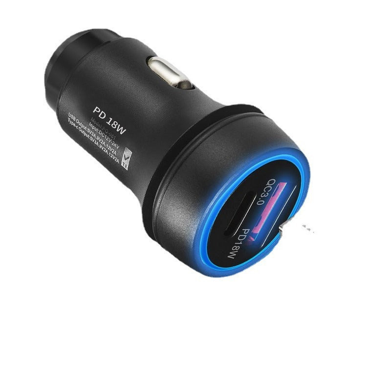 18W PD Fast Charging Car Charger QC3.0 USB Type-C