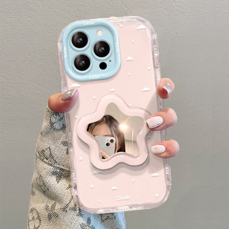 Star Mirror Stand Phone Case Anti-Drop Jelly