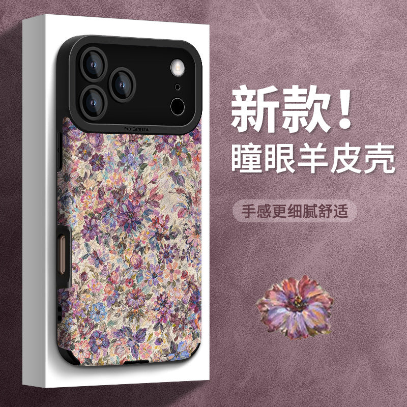 Oil Painting Purple Flower Phone Case Silicone