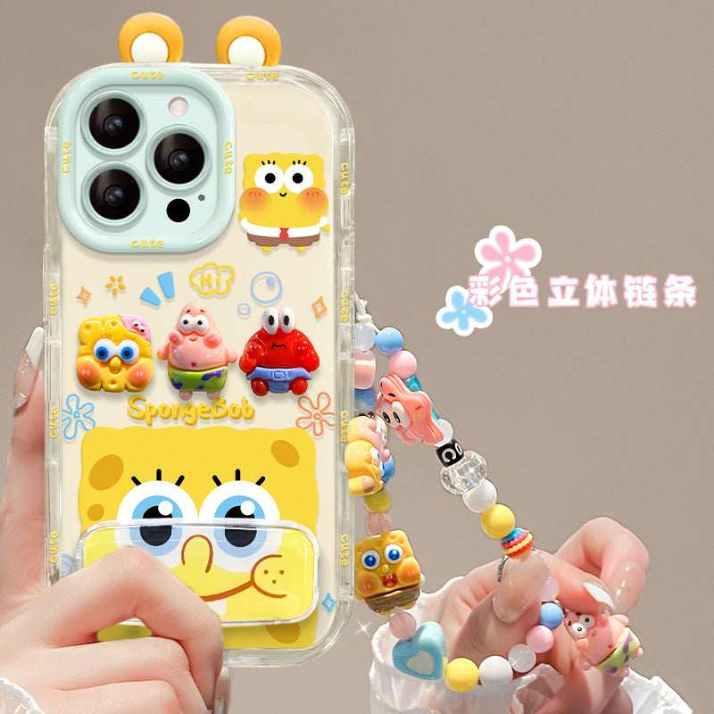 Spongebob Plush Bracelet Phone Case with Stand