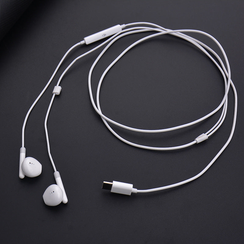 Semi In-Ear Crystal Type-C Earphones for Mobile Phones