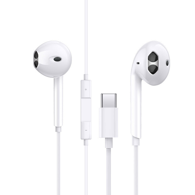 Type-C Flat Wired Headphones for Xiaomi & Huawei Phones