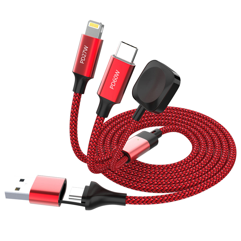 2-to-3 Nylon Braided PD Fast Charging Cable – Magnetic