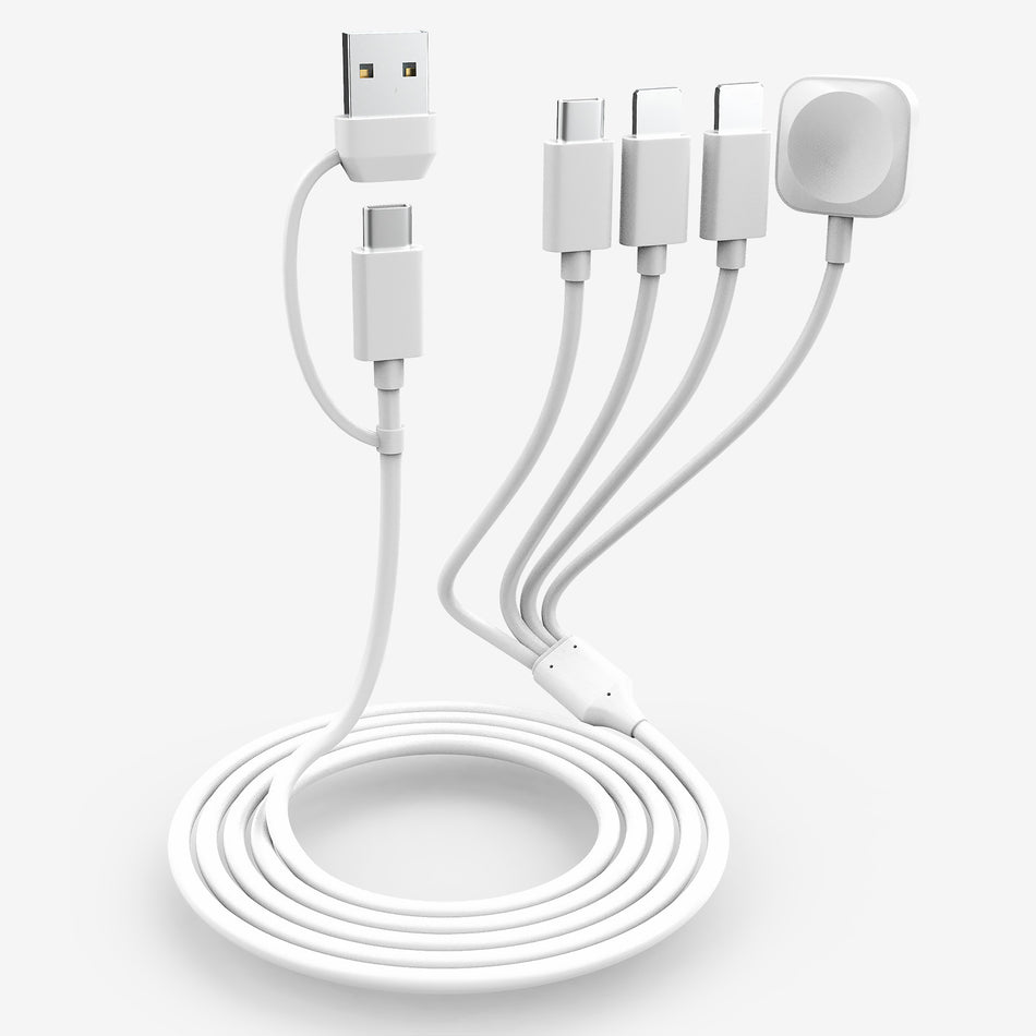 Multi-Head 2-to-4 Charging Cable – Type-C & Smartwatch