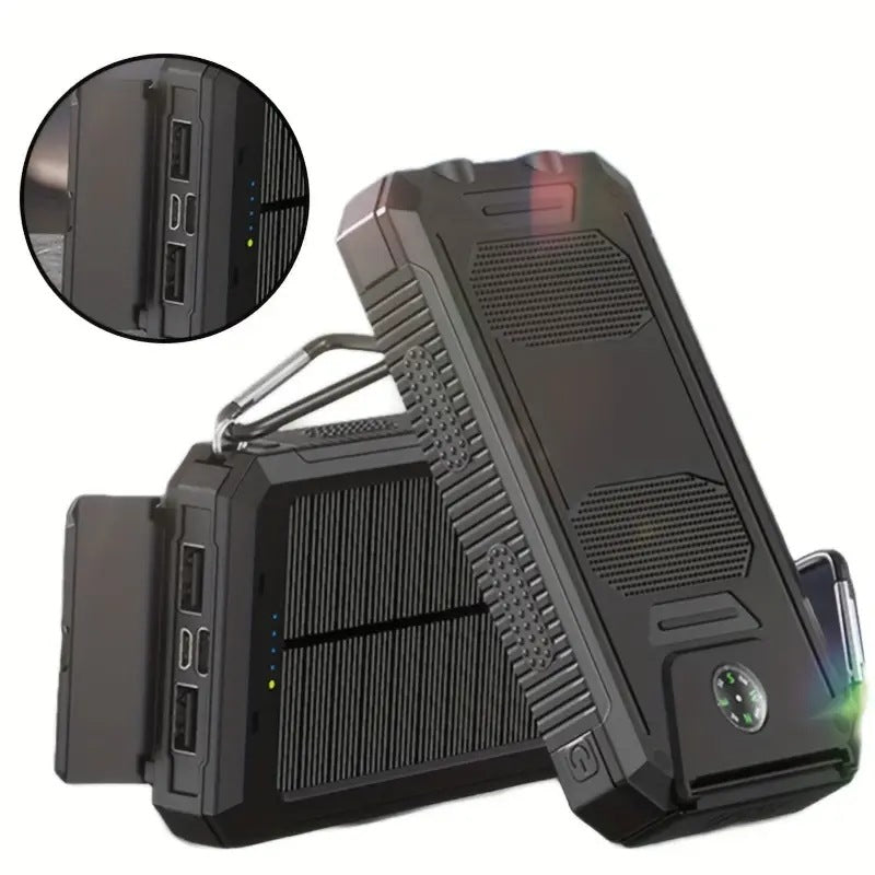 20000mAh Solar Power Bank Waterproof Compass Charger