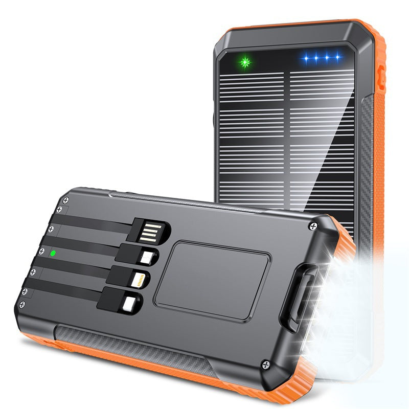 33800mAh 22.5W Solar Power Bank Fast Charging Cable