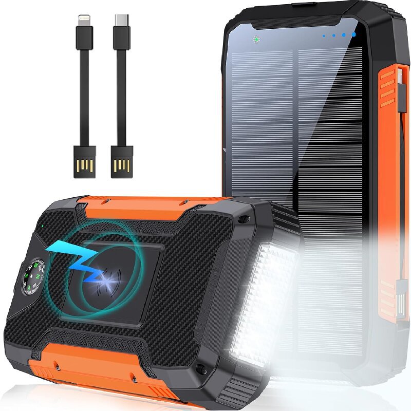 36800mAh Solar Power Bank Wireless Waterproof Outdoor