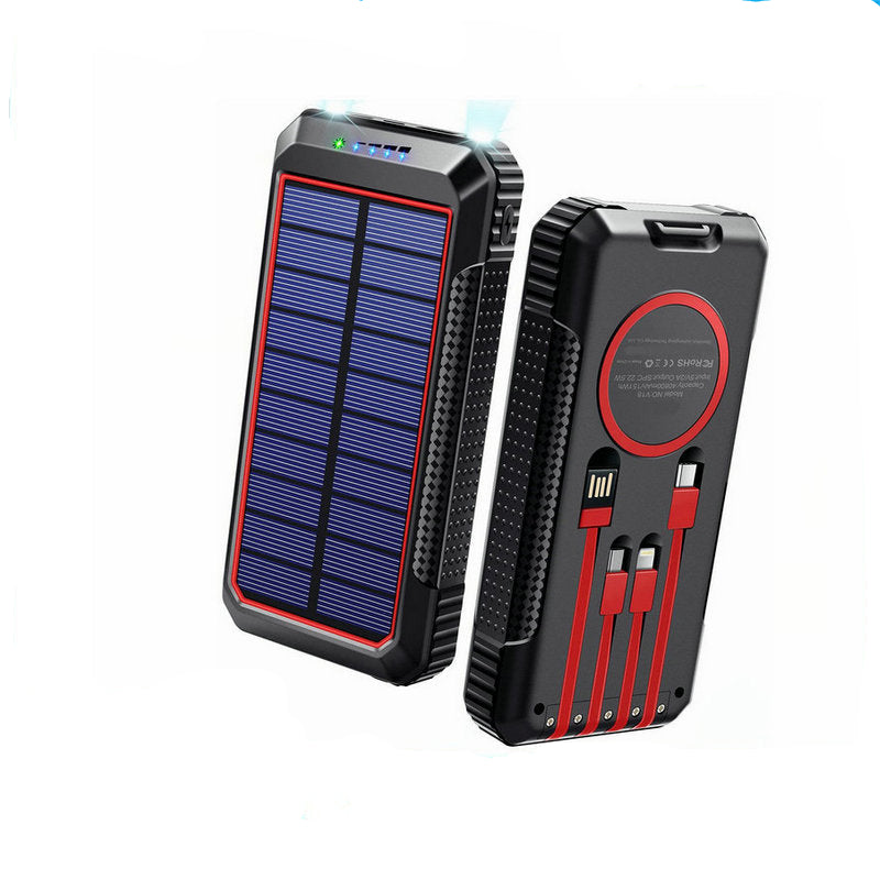 33800mAh Solar Power Bank Military Grade Built-In Cable