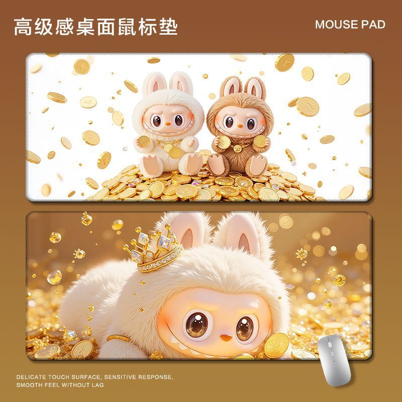 Labubu Gold Coin Extra Large Cute Mouse Pad Desk Mat