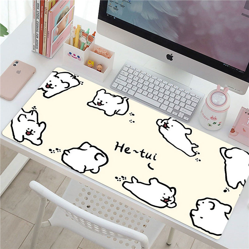Line Puppy Cute Oversized Mouse Pad Desk Mat