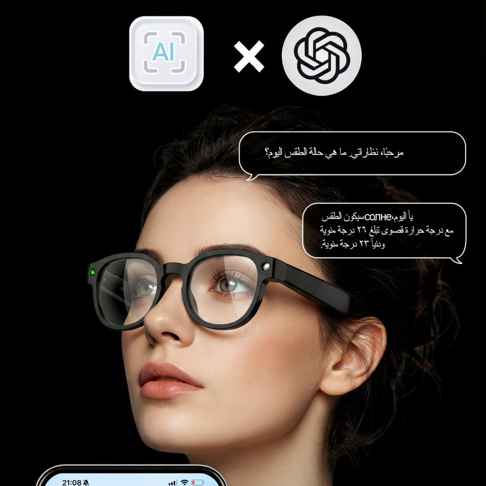S1 AI Smart Glasses 6MP Camera Bluetooth UV Cycling