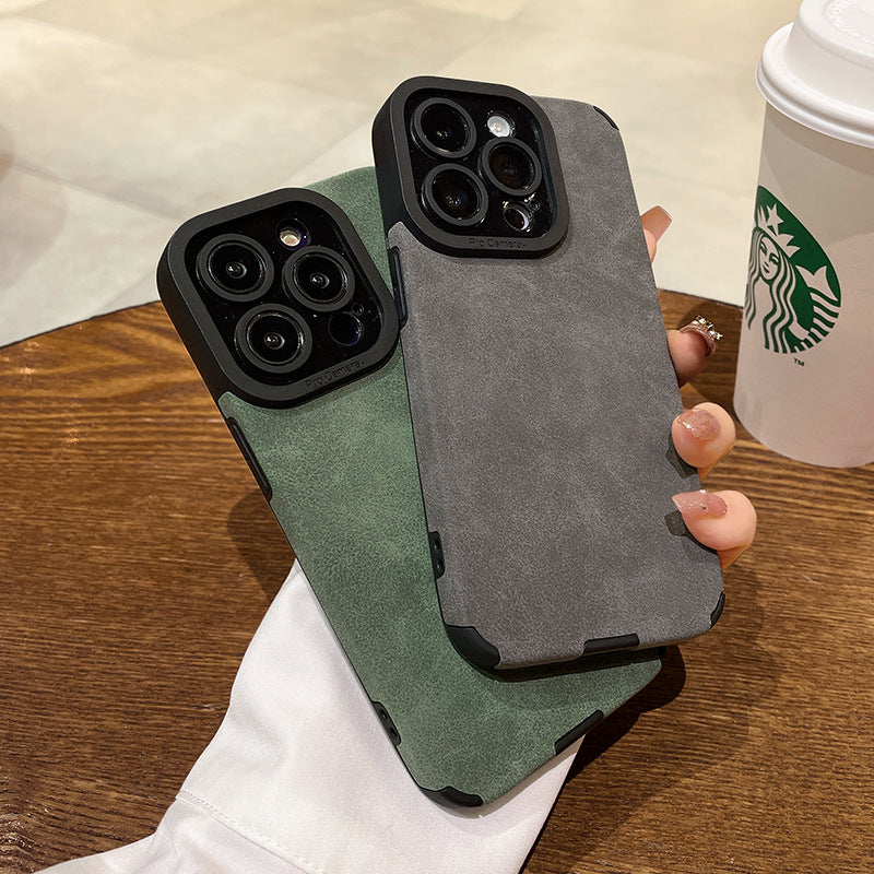 iPhone Suede Leather Case 11 12 13 14 17 Pro Max