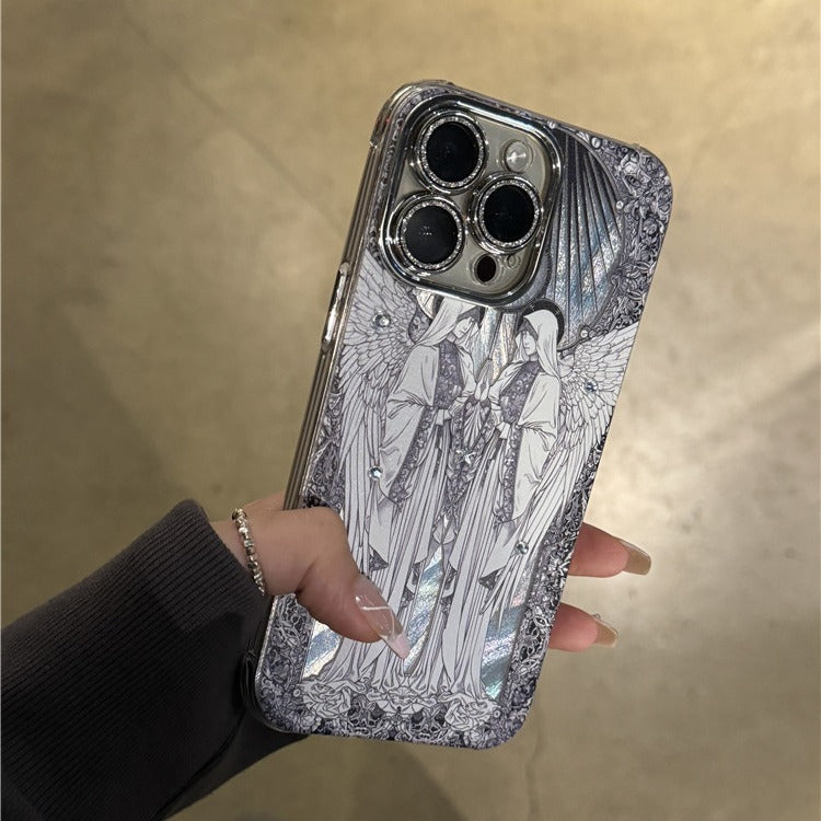 iPhone Feather Angel Case 11 14 15 16 17 Pro Lens Guard