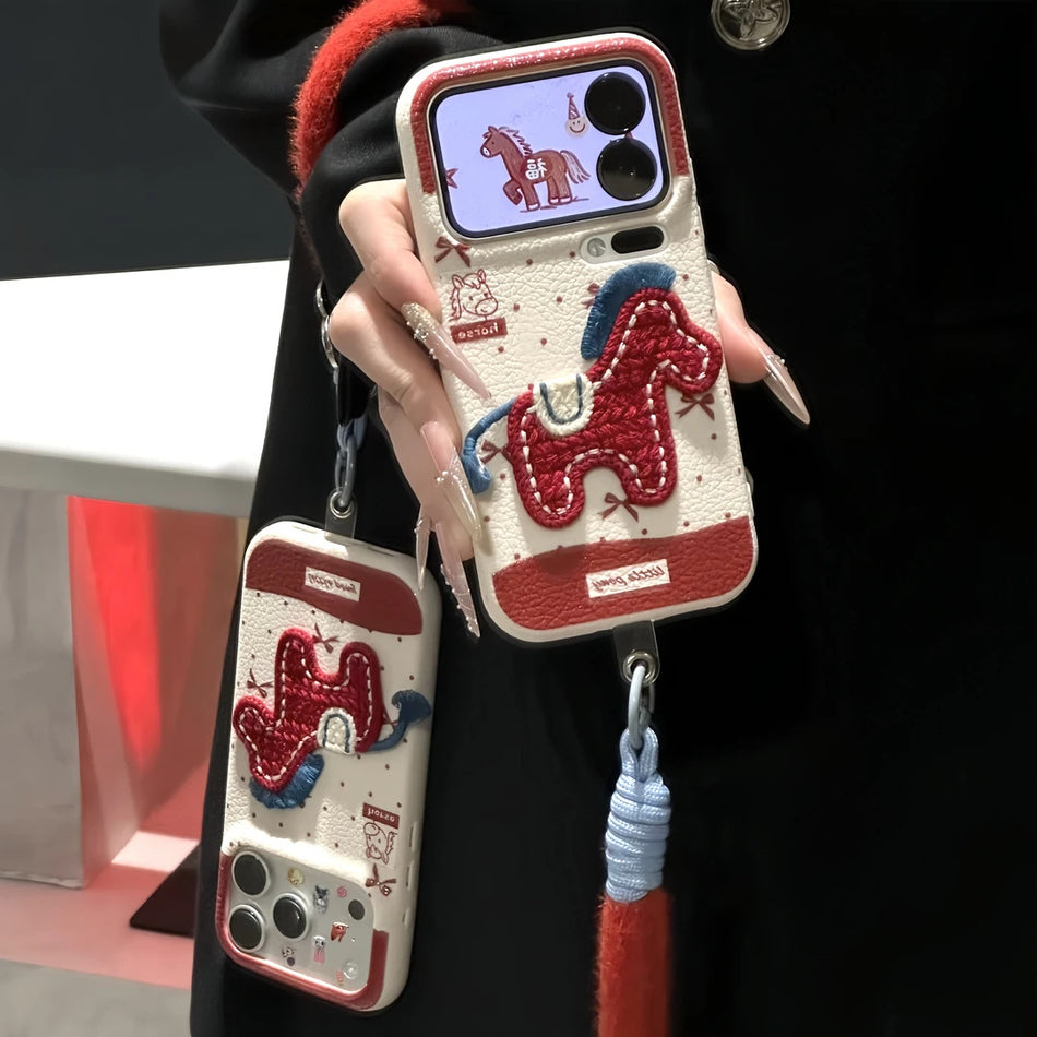 Vivo Pony Embroidered Phone Case S30 Y500 iQOO X300