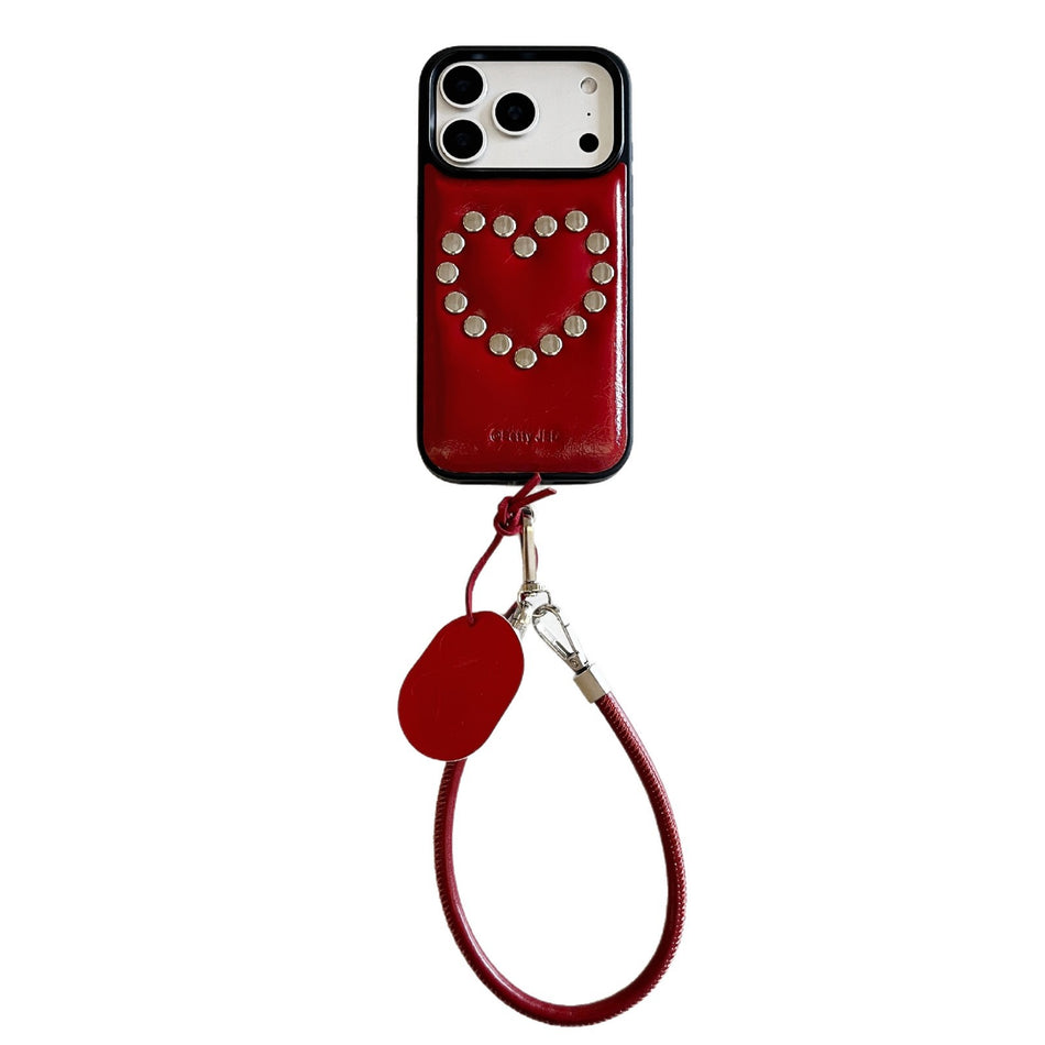 Leather Texture Rivet iPhone Case – Hard Shell Cover
