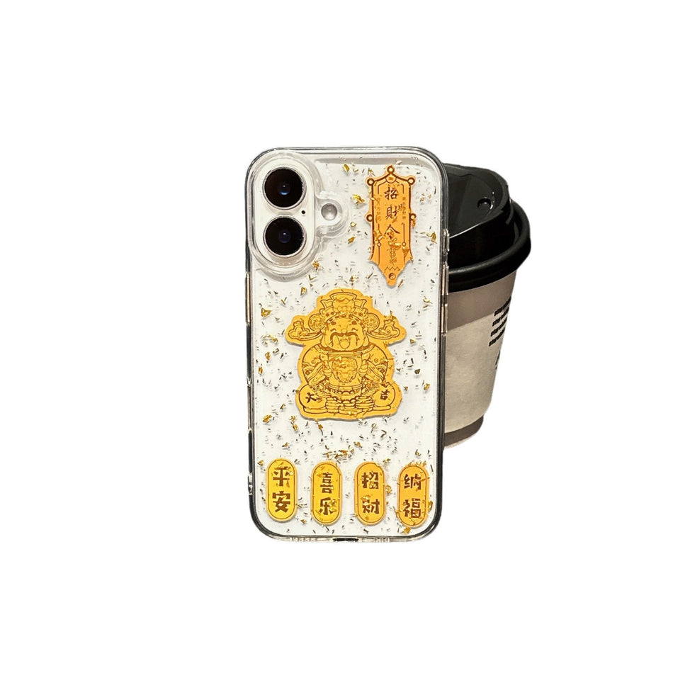 God of Wealth iPhone Case – Gold Foil Protective Cover