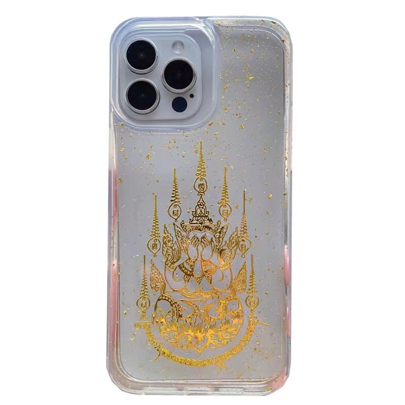 Gold Foil Buddha iPhone Case – Transparent Protective Cover
