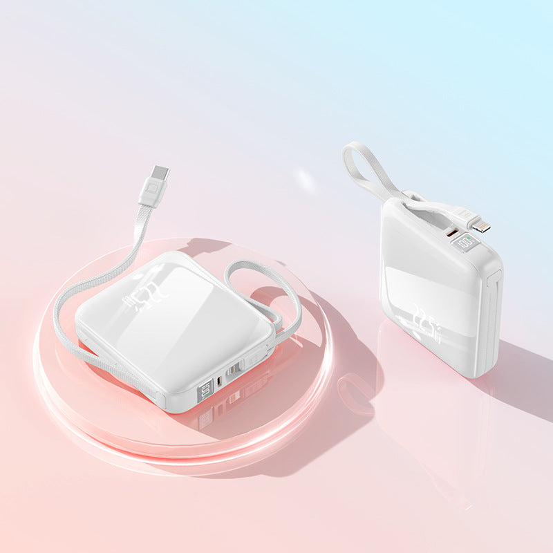 Certified Mini 20000mAh 22.5W Fast Charging Power Bank with Integrated Cables