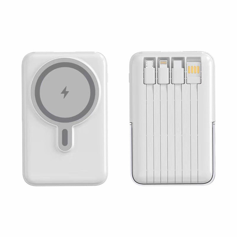 Premium Cross-Border Magnetic Wireless Power Bank with Integrated Cables
