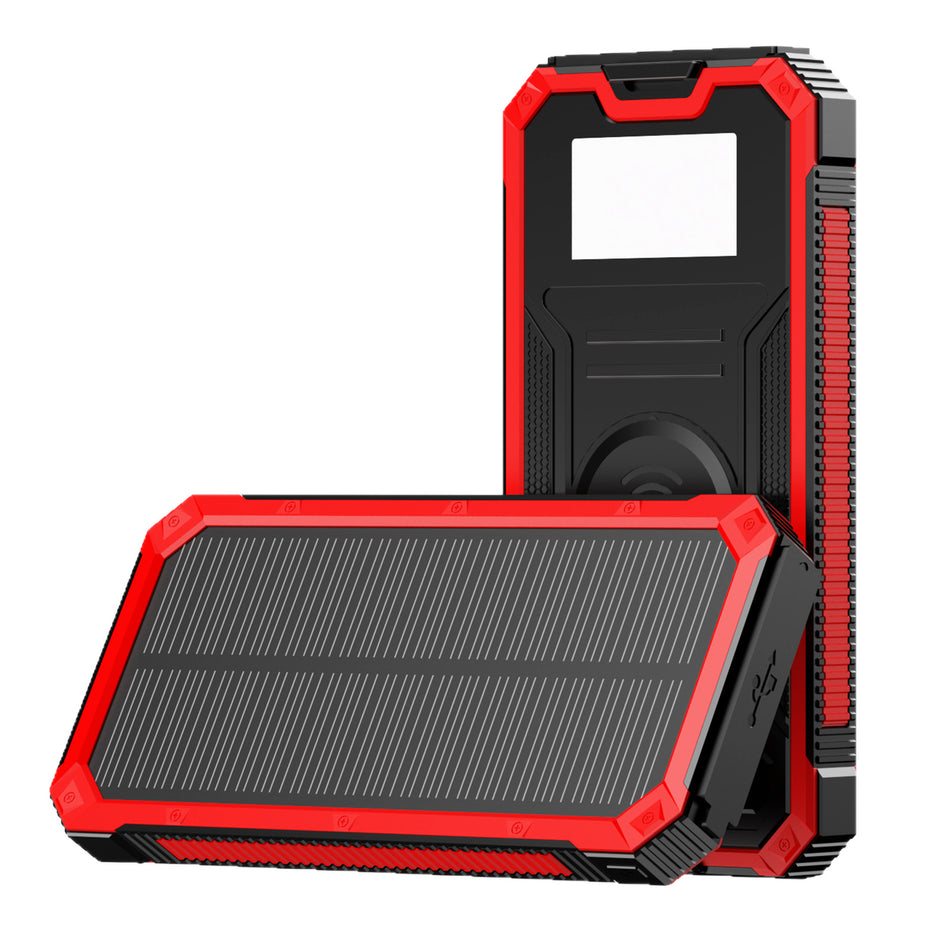 Premium Outdoor Waterproof 10000mAh Solar Power Bank with LED Lighting