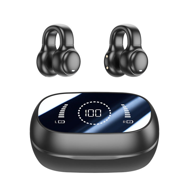 M47 Ear Clip Bone Conduction Bluetooth Headphones with Digital Display