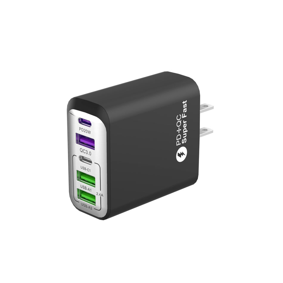 38W Multi-Port PD Fast Charging 3USB+Type-C Travel Adapter