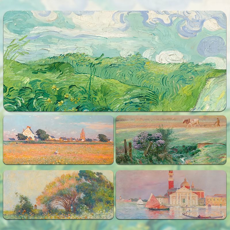 Oil Painting Landscape XL Desk Mouse Pad Workstation Mat