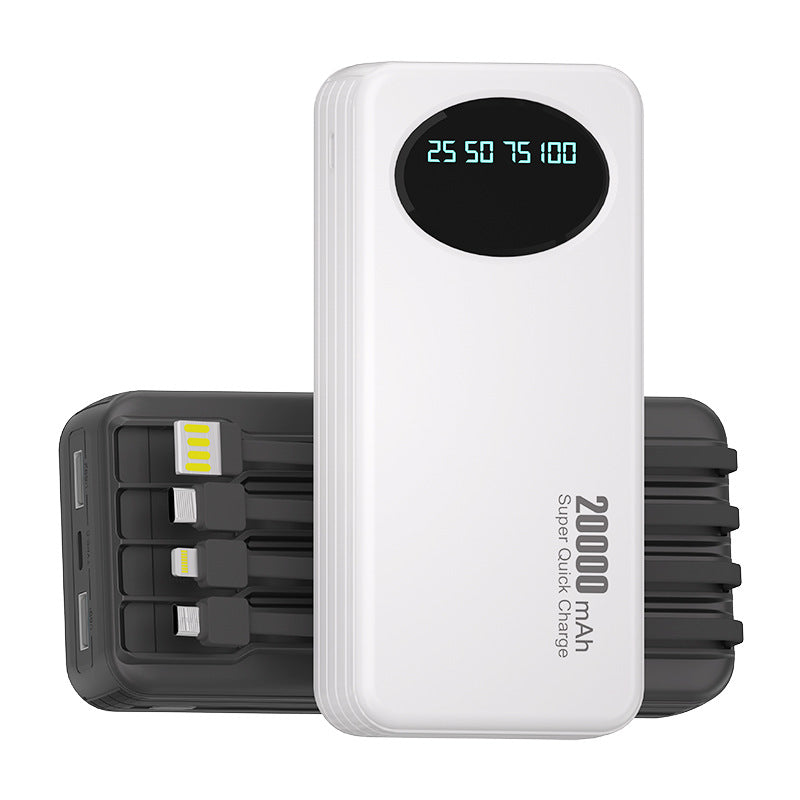 20000mAh Fast Charging Power Bank Built-in 4 Cables Real Capacity