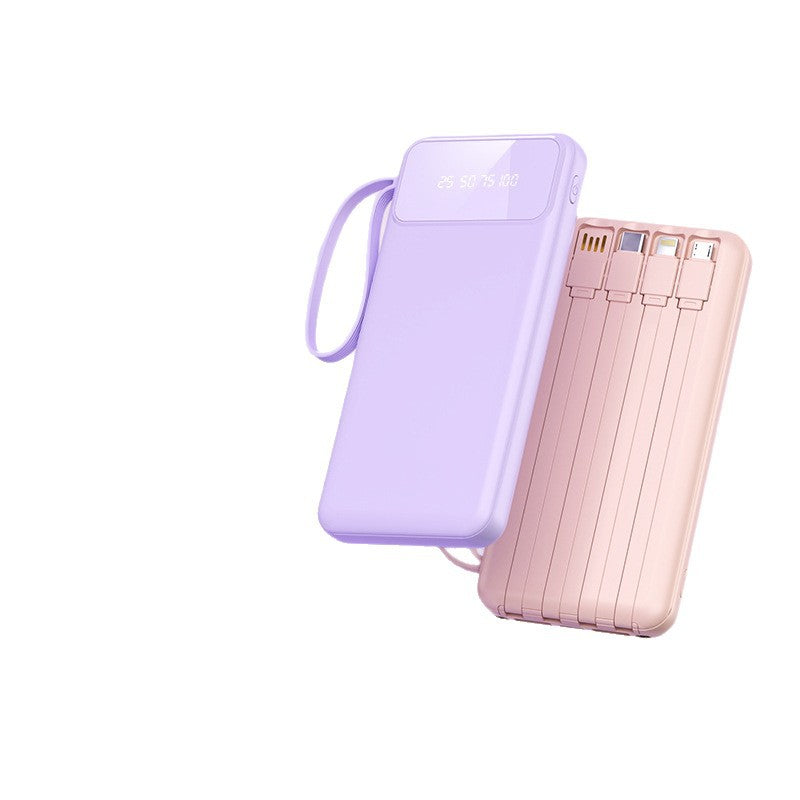 Fast Charging Power Bank Built-in Cable Multi Interface