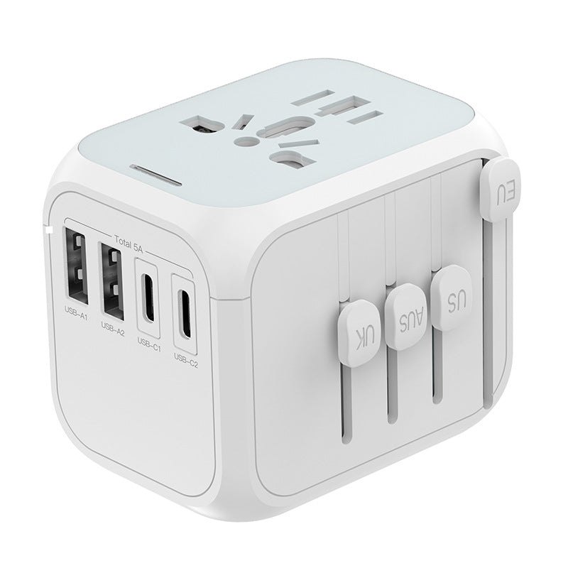 Multi-Standard Travel Charger Type-C Fast Charging Base with Fuse Protection