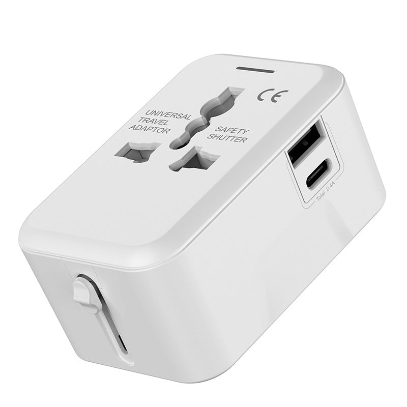 Universal Travel Charger Adapter USB-A Type-C Multi Plug Socket