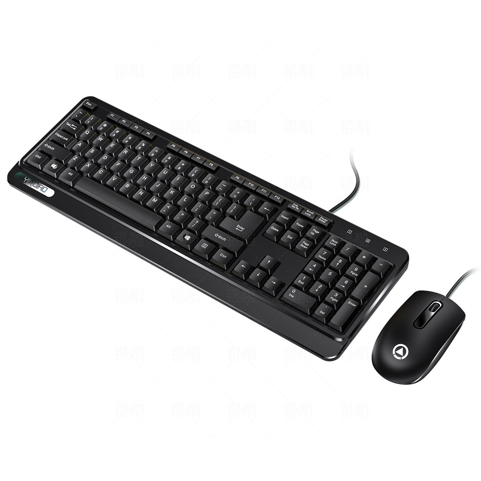 Silver Carving V1 Wired Keyboard Mouse Set Office Computer Accessory