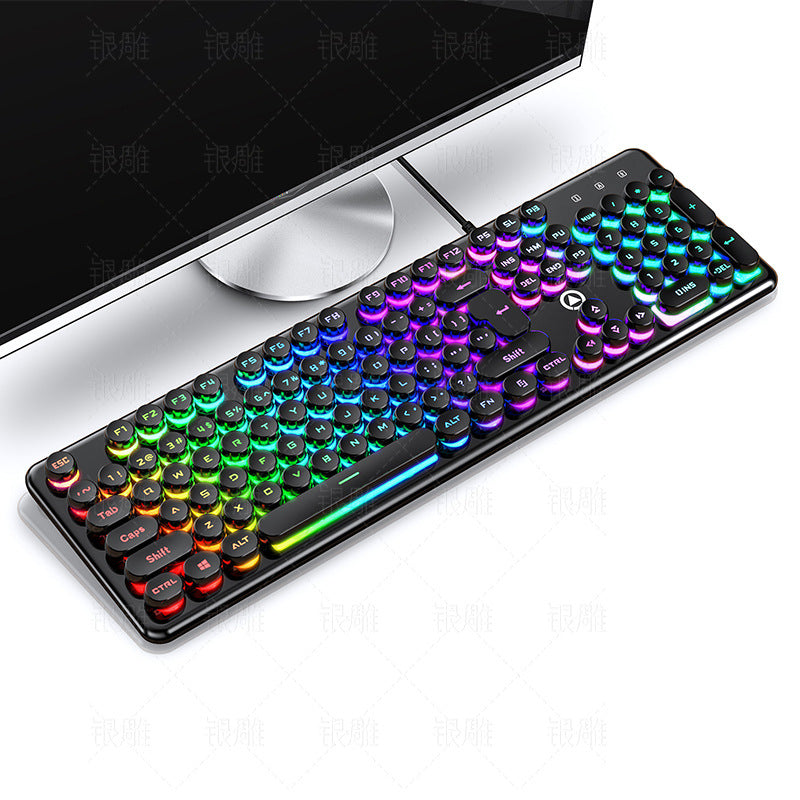 Silver Carving V7 Crystal Mechanical Feel Wired Gaming Keyboard RGB