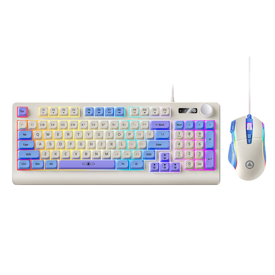 Silver Carving KM900 Wired Gaming Keyboard Mouse Set RGB Combo