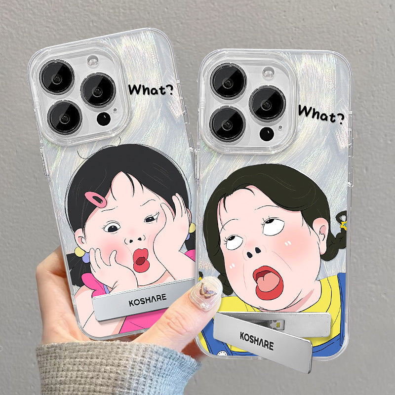 Cute Cartoon Girl Phone Case with Stand for Huawei Pura & More