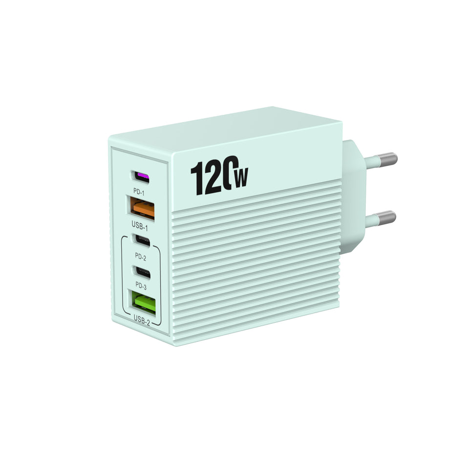 120W Multi-Port PD Fast Charging Adapter EU US UK Plug