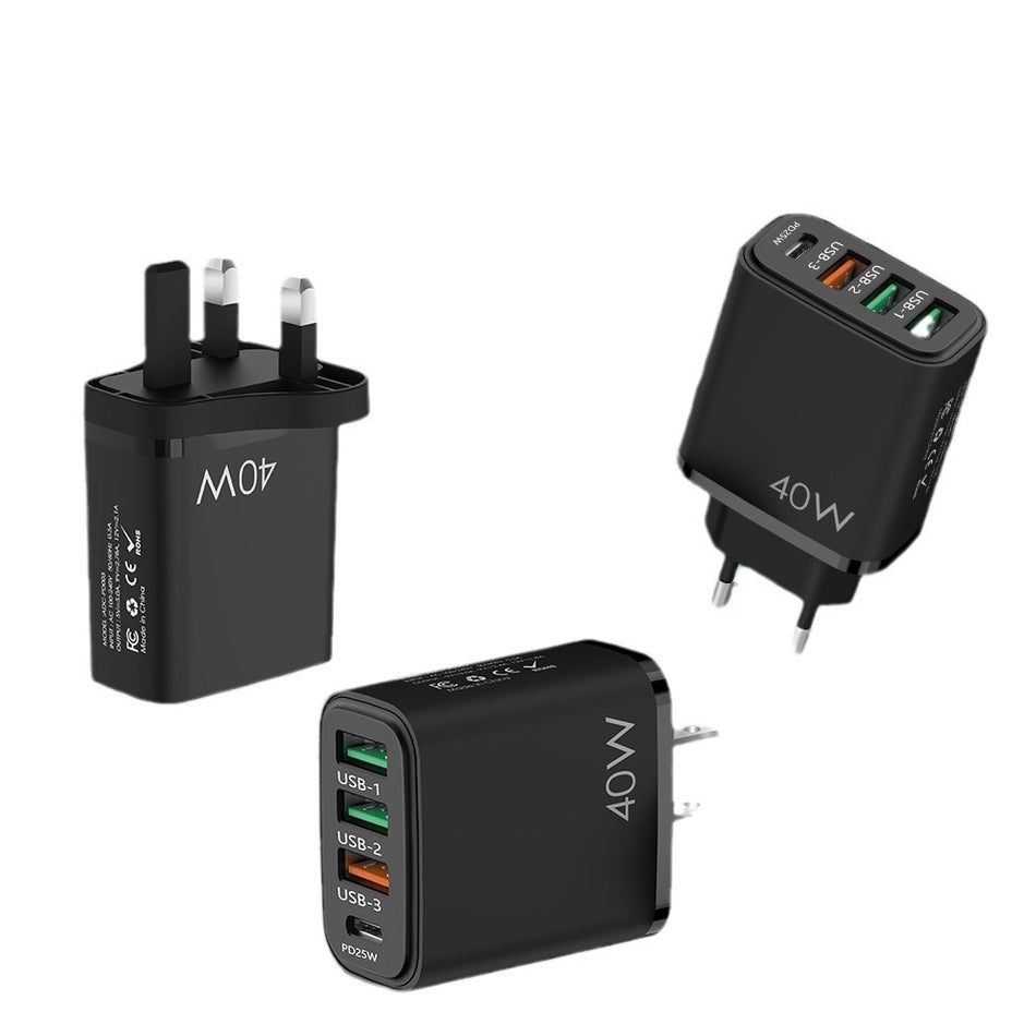 40W Multi-Port PD Fast Charging Adapter EU US UK Huawei Apple