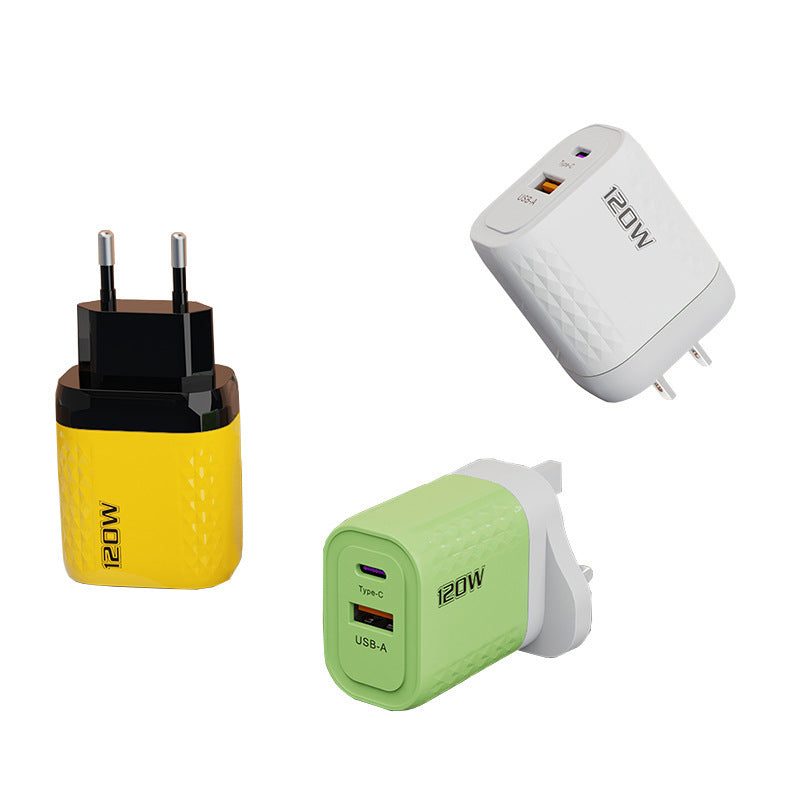 120W Multi-Port Fast Charging Adapter EU US UK Apple Huawei