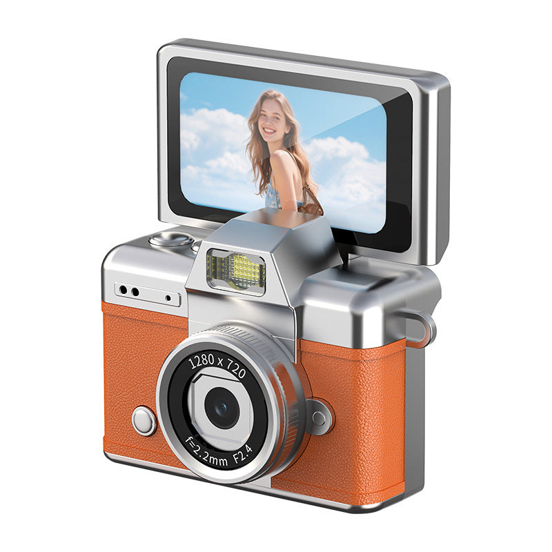 Retro Flip-Screen Thumb Mini Camera CCD Neck Portable Recorder