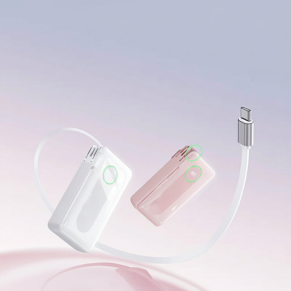 Pisen 10000mAh 35W Fast Charging Power Bank with Built-In Plug