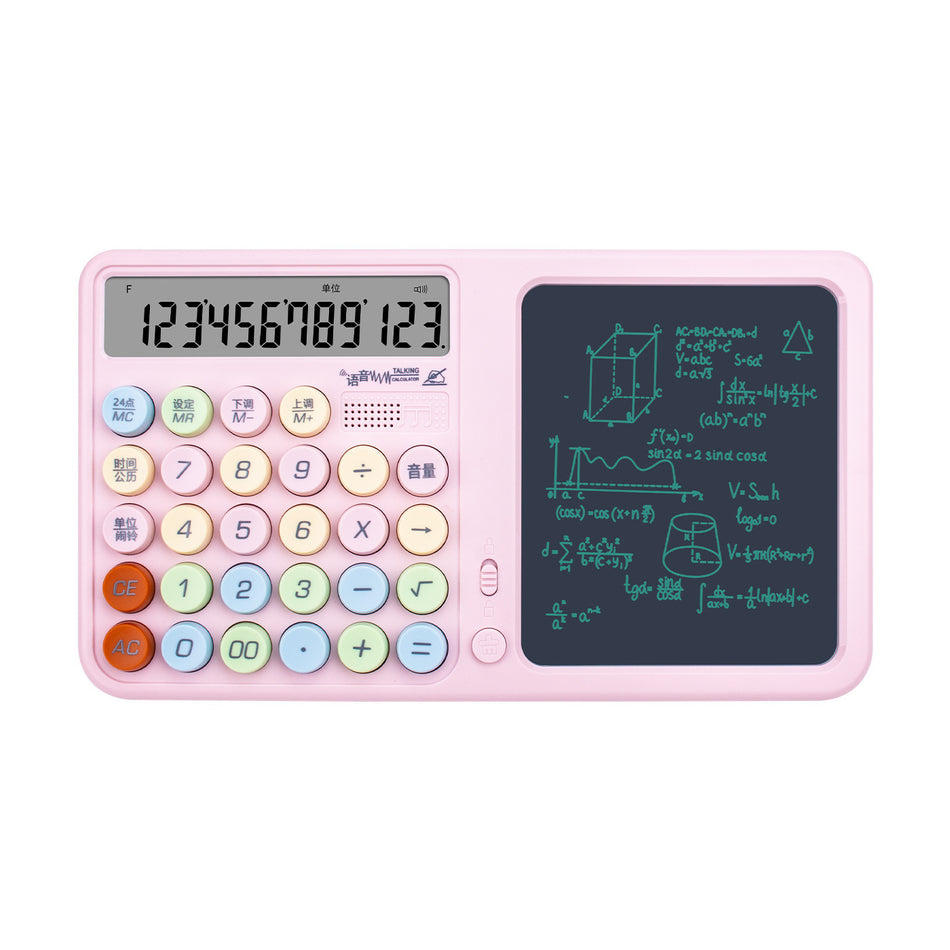 Voice Activated 2-in-1 Solar Handwriting Calculator Memo Pad