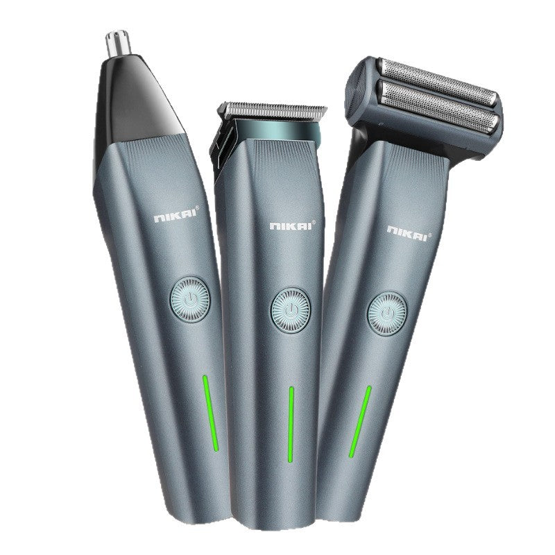 3-in-1 USB Rechargeable Grooming Kit with Hair & Nose Trimmer