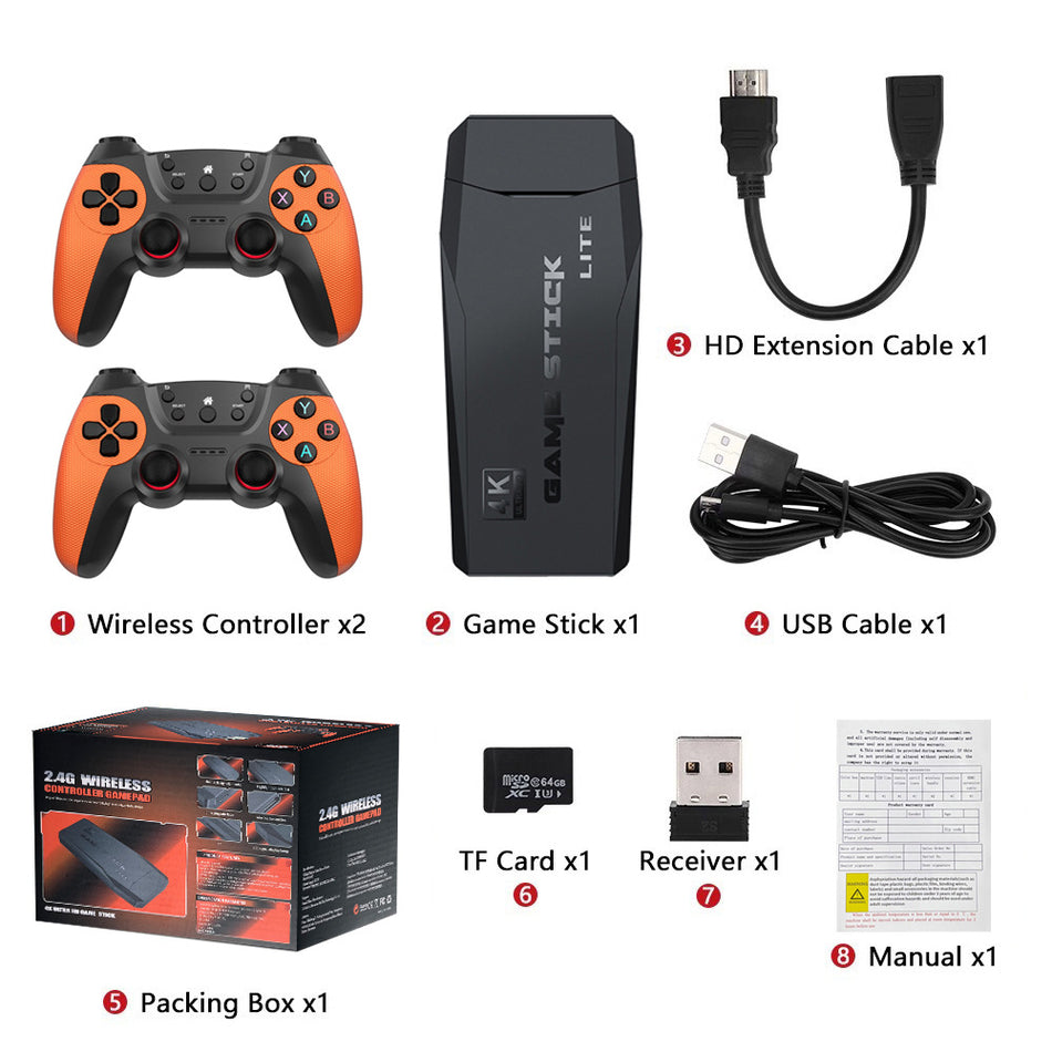 M9 HDMI 4K Retro Game Console with 2.4G Wireless Controllers